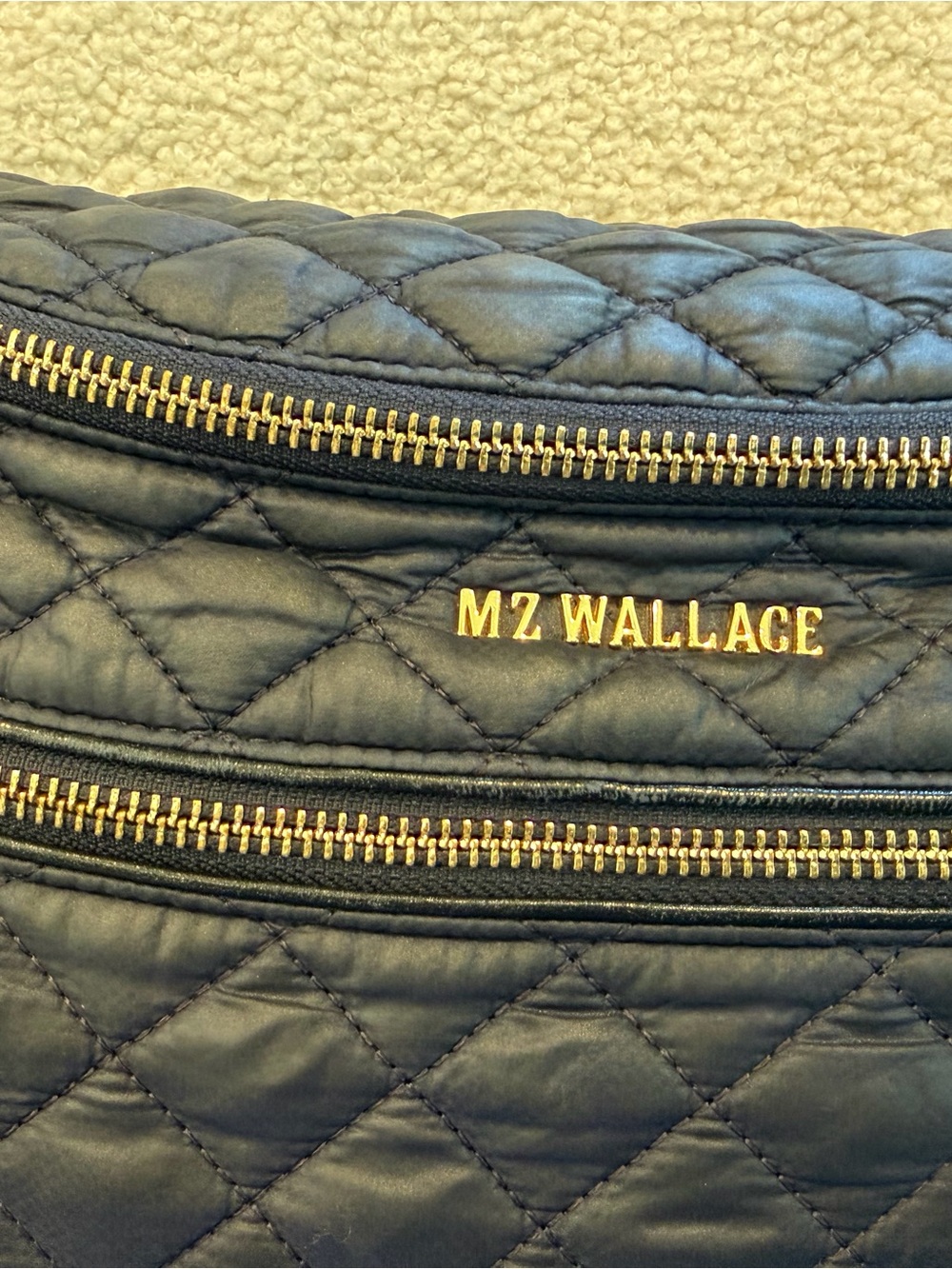MZ WALLACE Crosby Swing Crossbody Navy with Gold Hardware - Picture 2 of 7